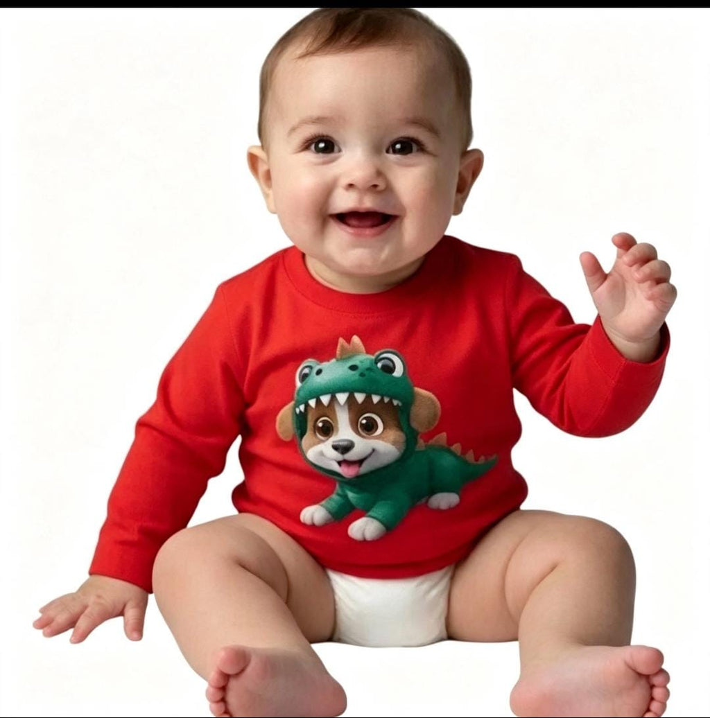 Camiseta Infantil Menino Manga Longa Cachorro Dino Kyly 1001569 — foto 1