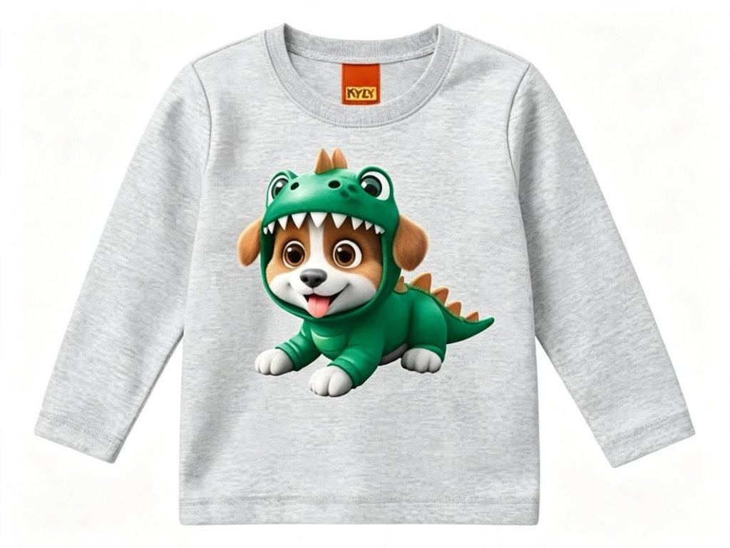 Camiseta Infantil Menino Manga Longa Cachorro Dino Kyly 1001569 — foto 2