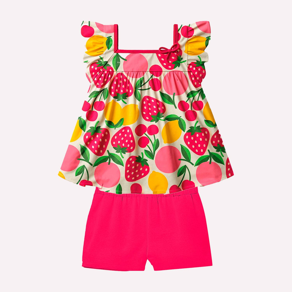 Conjunto Bebê Menina Bata Frutinhas + Short Kyly 1001788 — foto 3
