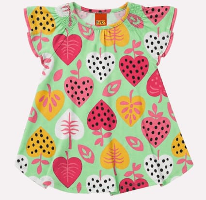 Vestido Infantil Menina Verão Corações Kyly 1001803 — foto 1