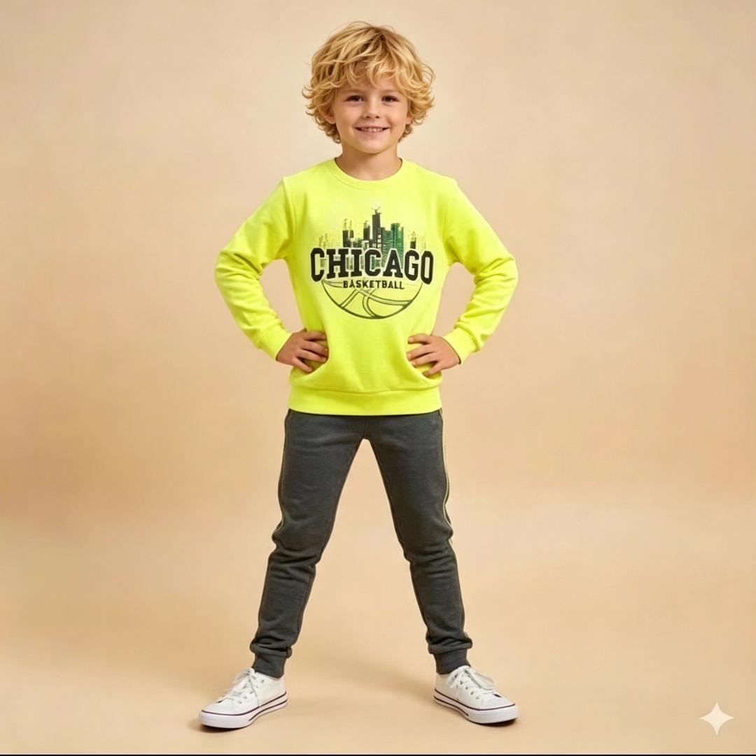 Conjunto Juvenil Menino Chicago Blusão + Calça Jogger Brandili 55455 — foto 1