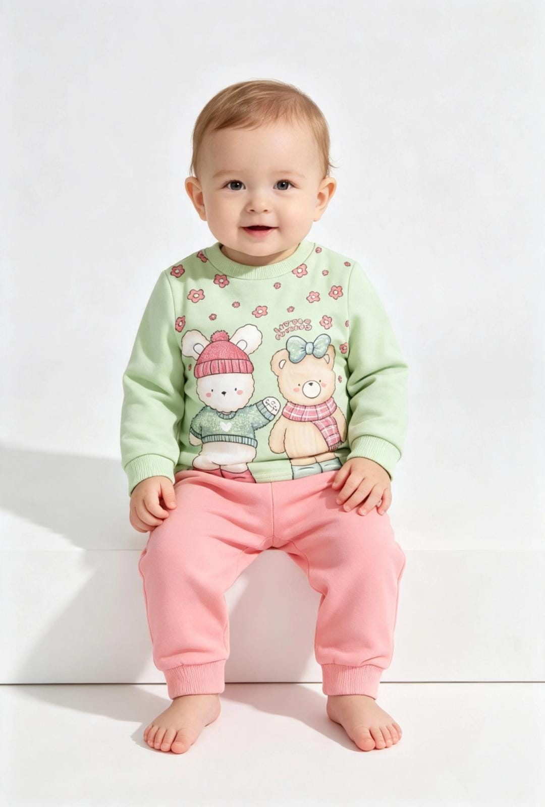 Conjunto Infantil Menina Moletom Peluciado Blusa + Calça Brandili 56325 — foto 1