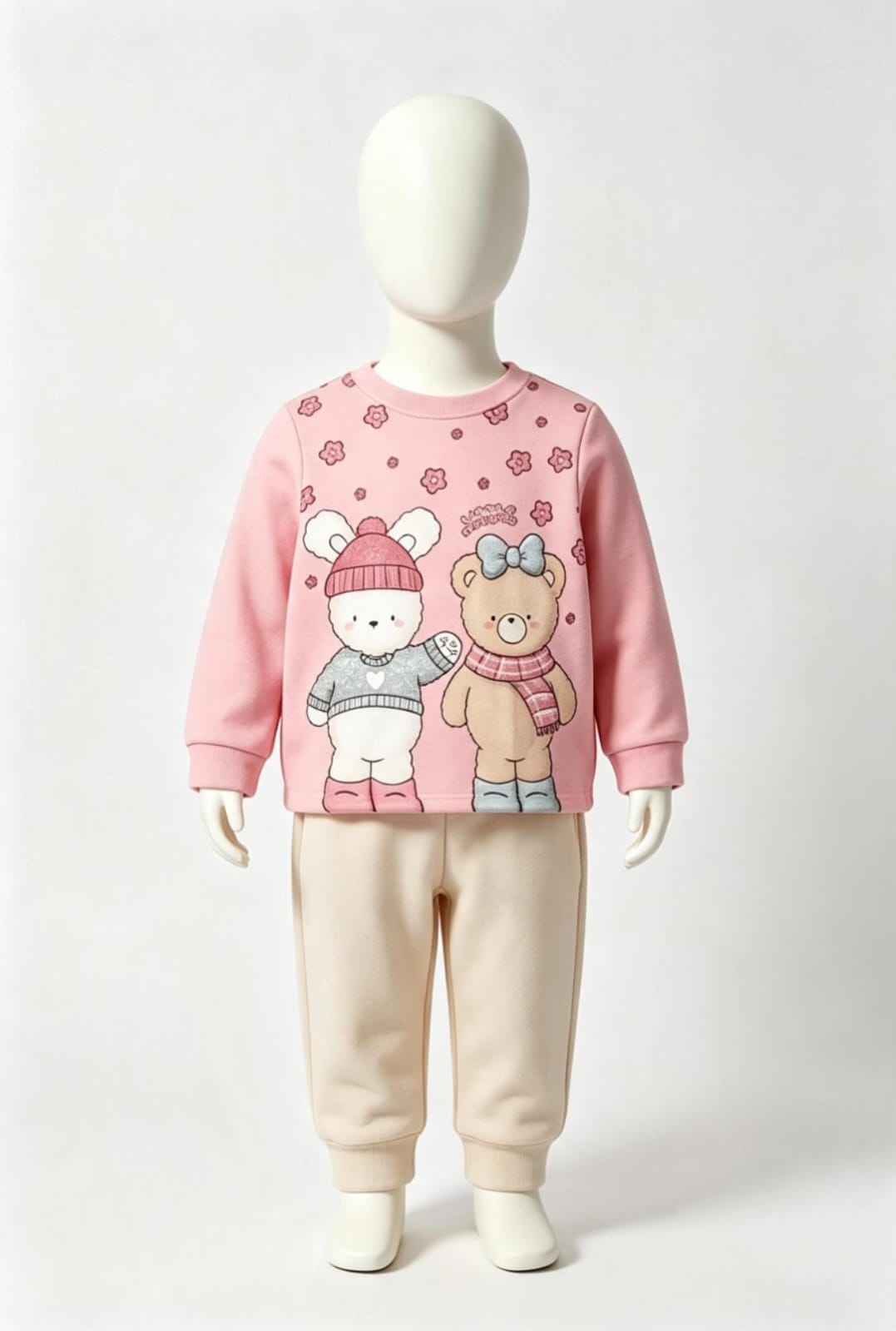 Conjunto Infantil Menina Moletom Peluciado Blusa + Calça Brandili 56325 — foto 2