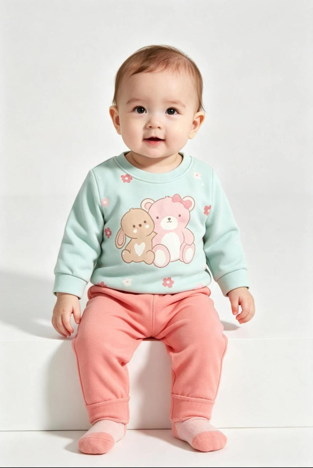 Conjunto Bebê Menina Ursinho com Brilho Brandili 56508 — foto 3