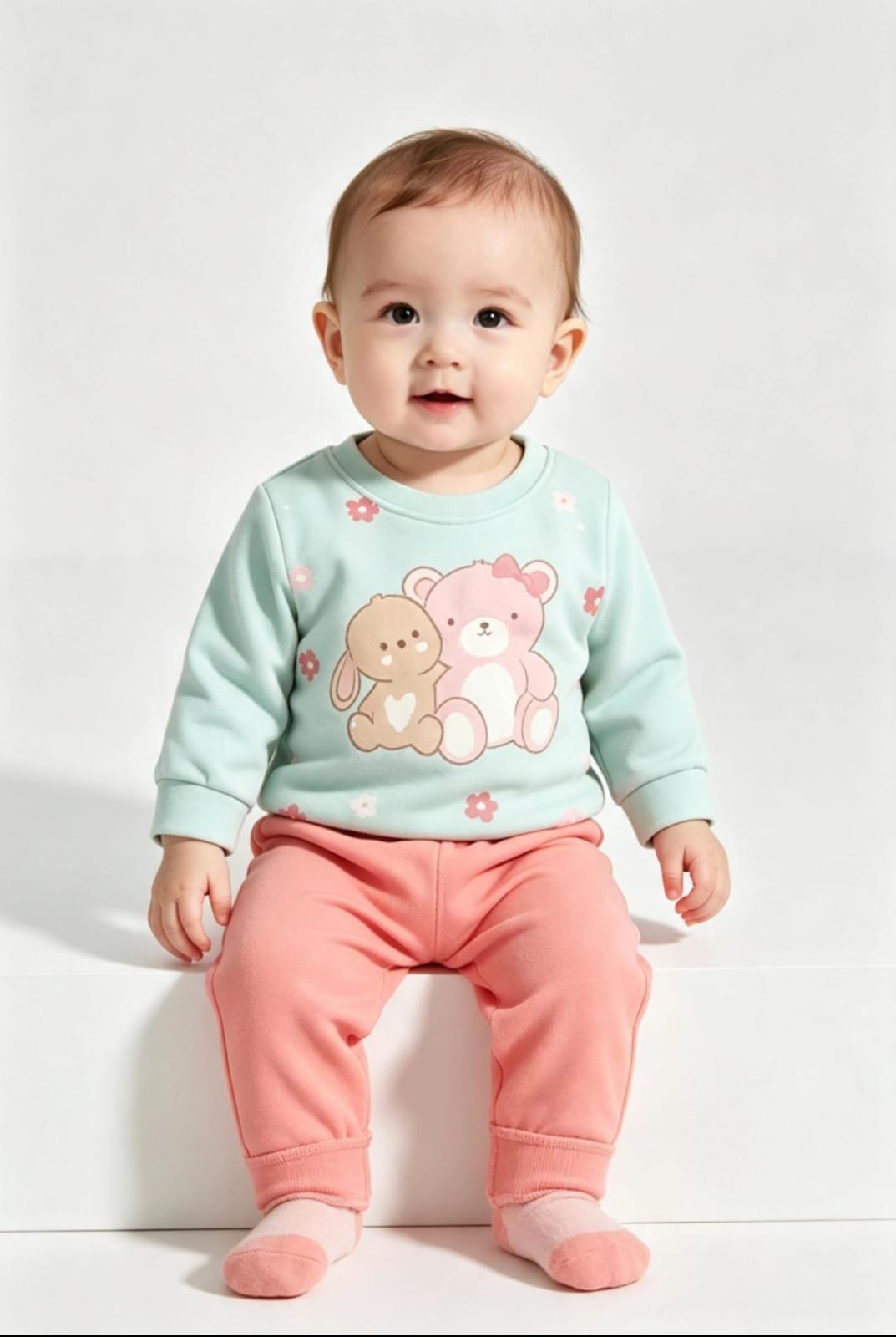 Conjunto Bebê Menina Ursinho com Brilho Brandili 56508 — foto 3