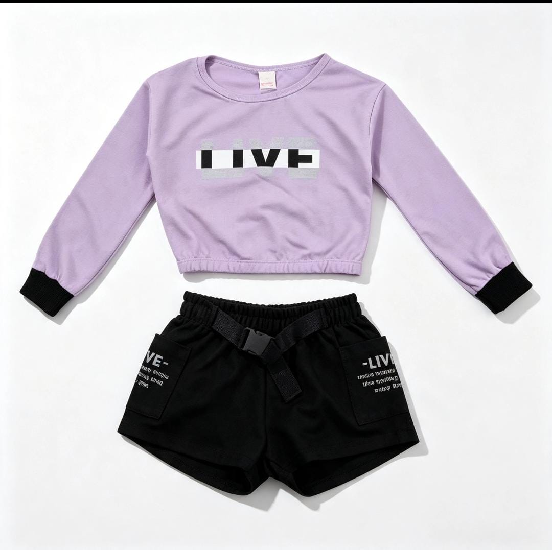 Conjunto Infantil Menina Blusão Live + Short Color Girl 85900067 — foto 1