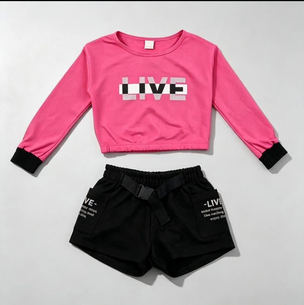 Conjunto Infantil Menina Blusão Live + Short Color Girl 85900067 — foto 2