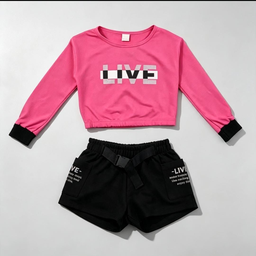 Conjunto Infantil Menina Blusão Live + Short Color Girl 85900067 — foto 2
