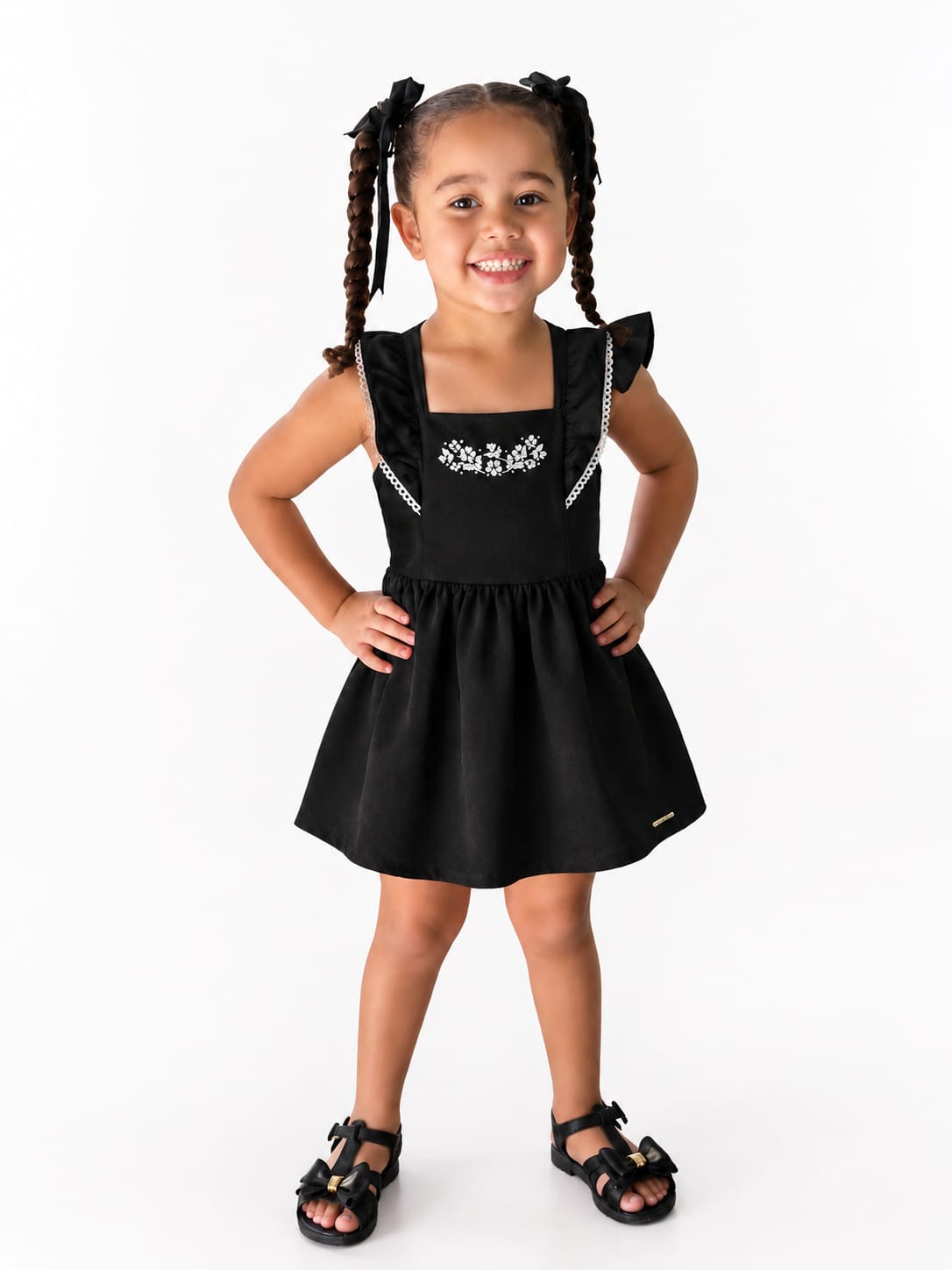 Vestido Infantil Menina Manga Curta Alakazoo A0142 — foto 1